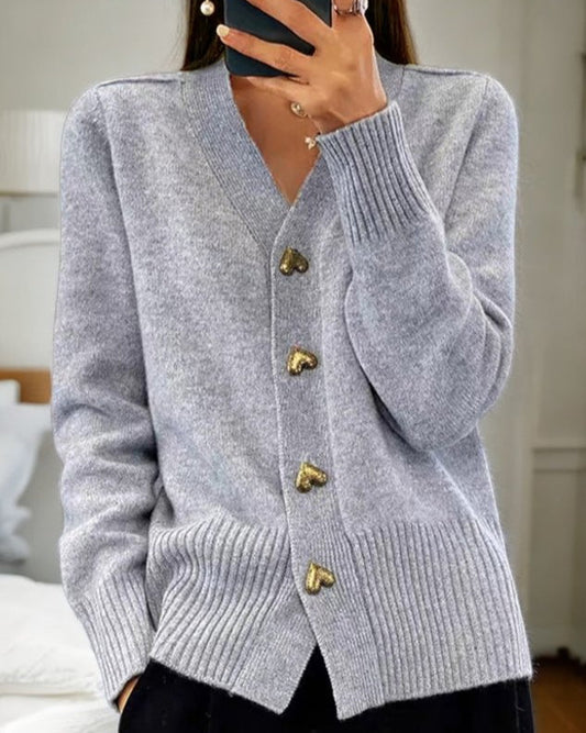 Image of Jean | Women's V-Neck Button-Down Cardigan