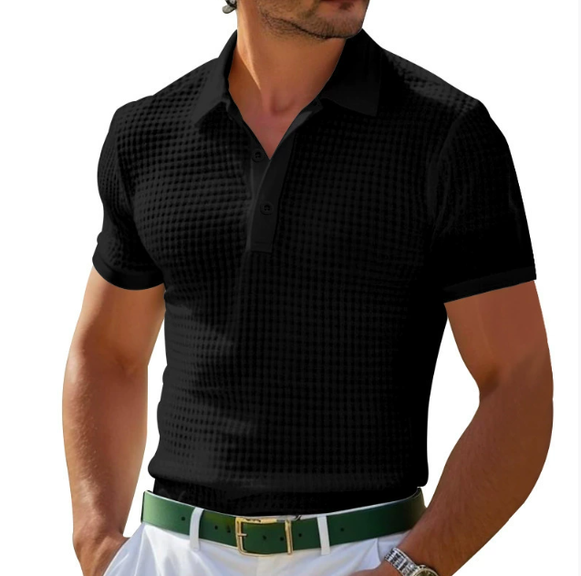 Image of Jeffrey | Men's Slim Fit Textured Polo Shirt