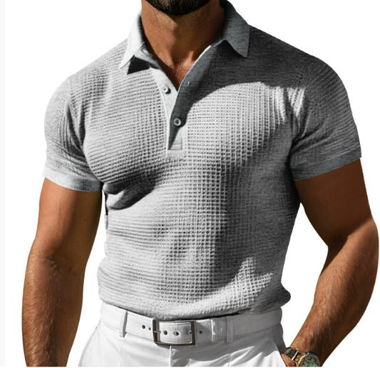 Image of Jeffrey | Men's Slim Fit Textured Polo Shirt