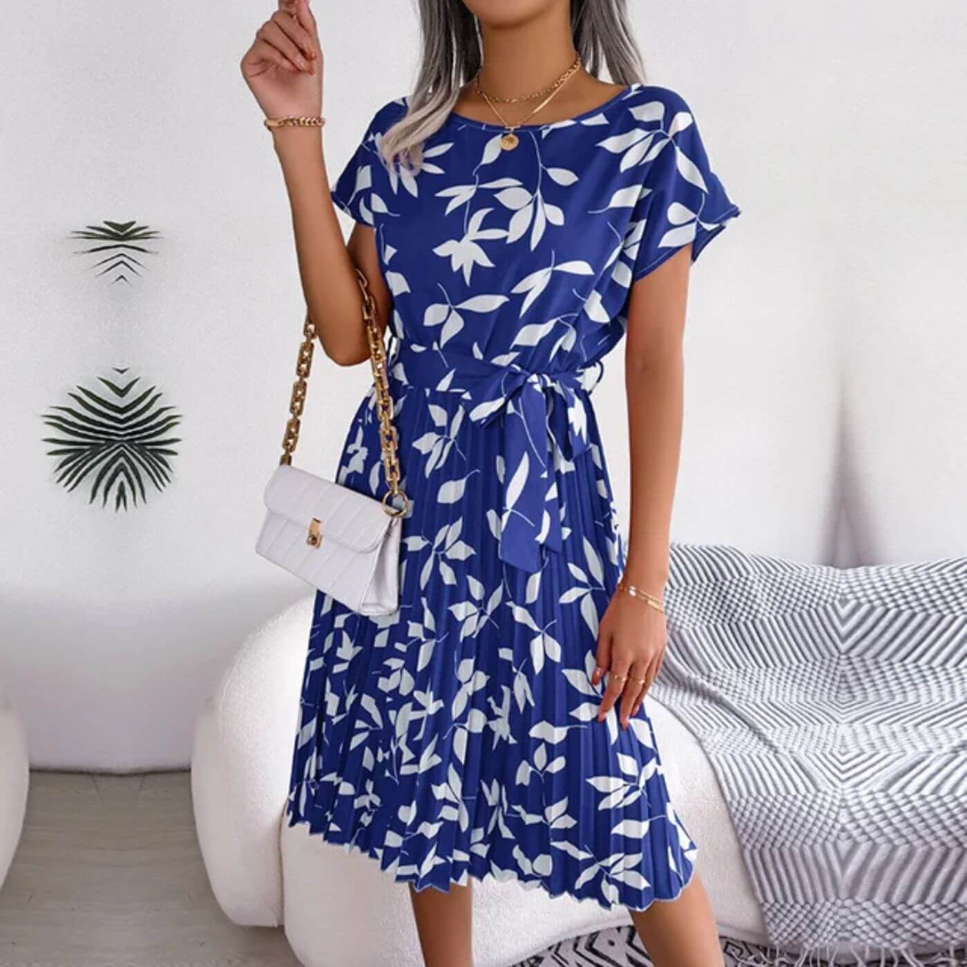 Image of Jennifer | Women's Pleated A-Line Midi Dress