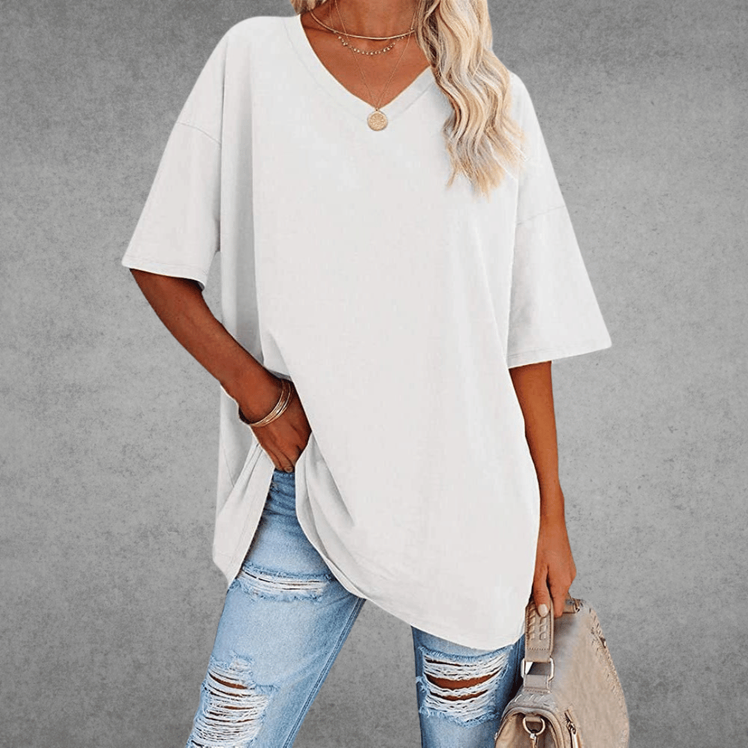 Image of Jessica | Women's Oversized V-Neck T-Shirt