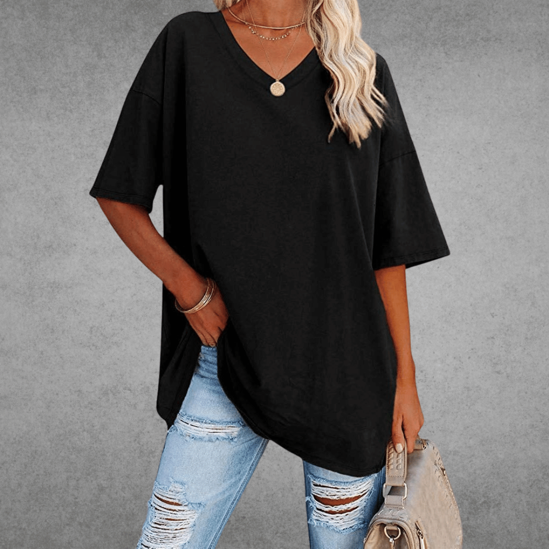 Image of Jessica | Women's Oversized V-Neck T-Shirt