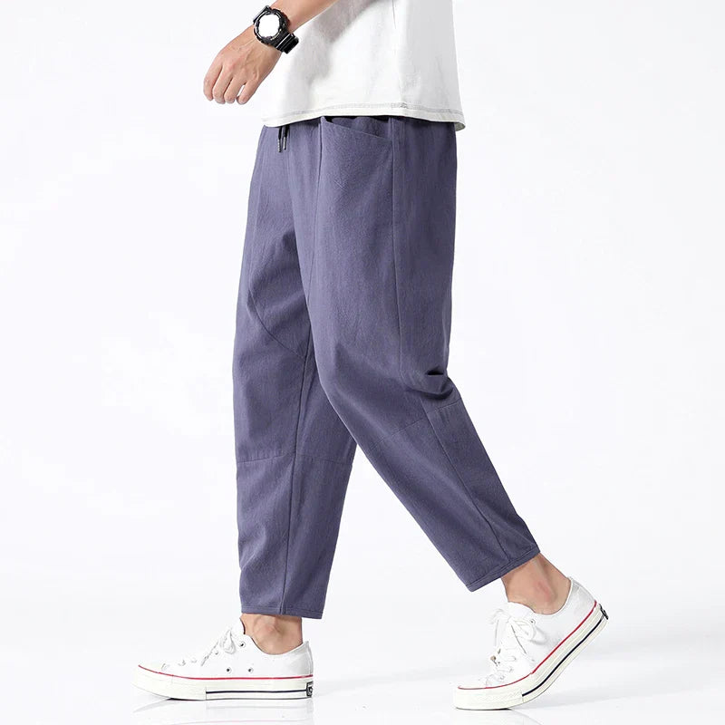 Image of Jim | Men's Cropped Drawstring Chino Trousers