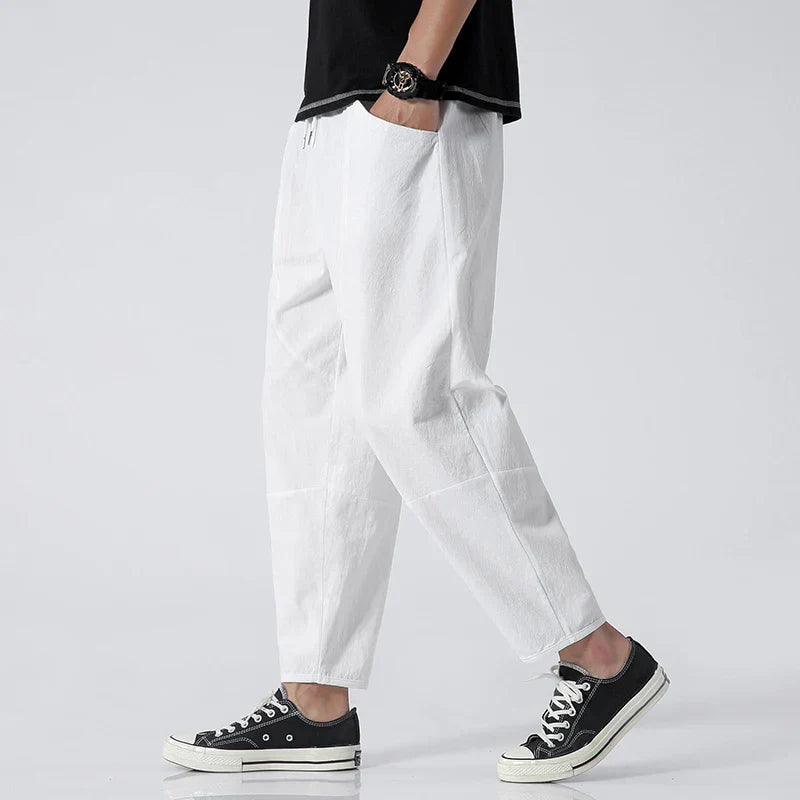 Image of Jim | Men's Cropped Drawstring Chino Trousers