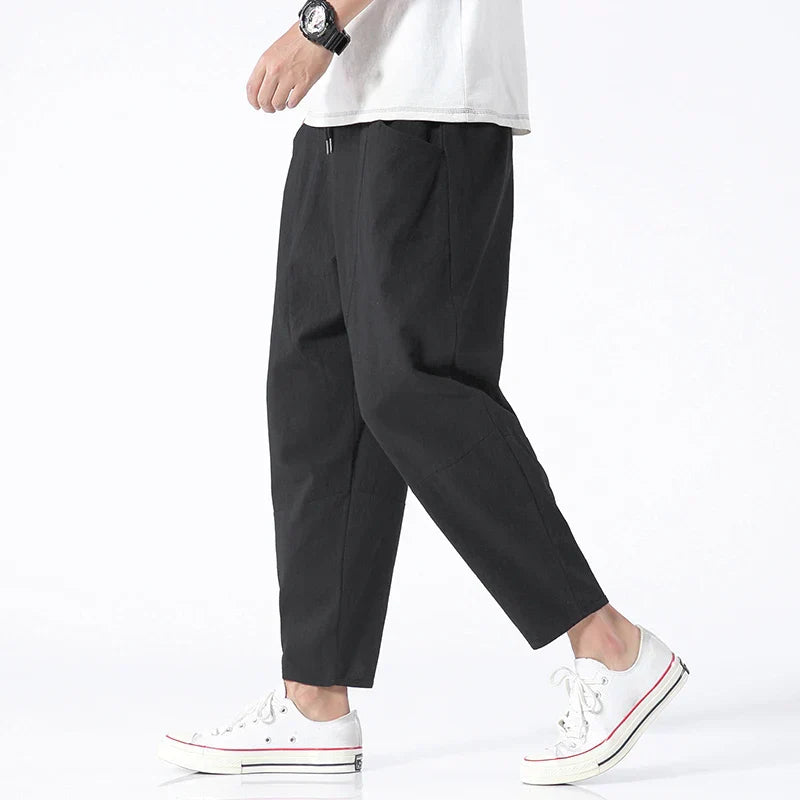Image of Jim | Men's Cropped Drawstring Chino Trousers