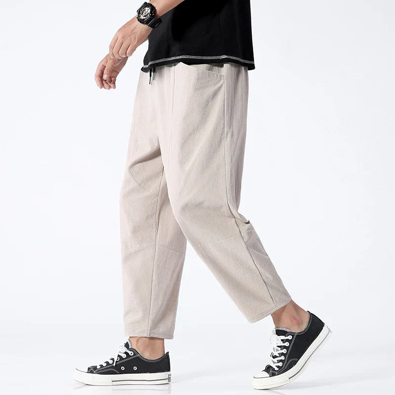 Image of Jim | Men's Cropped Drawstring Chino Trousers