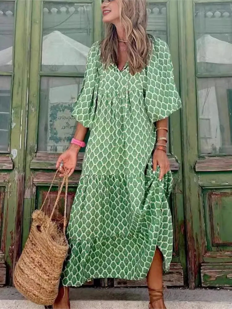 Image of Jocelyn | Women's V-Neck Tiered Maxi Dress