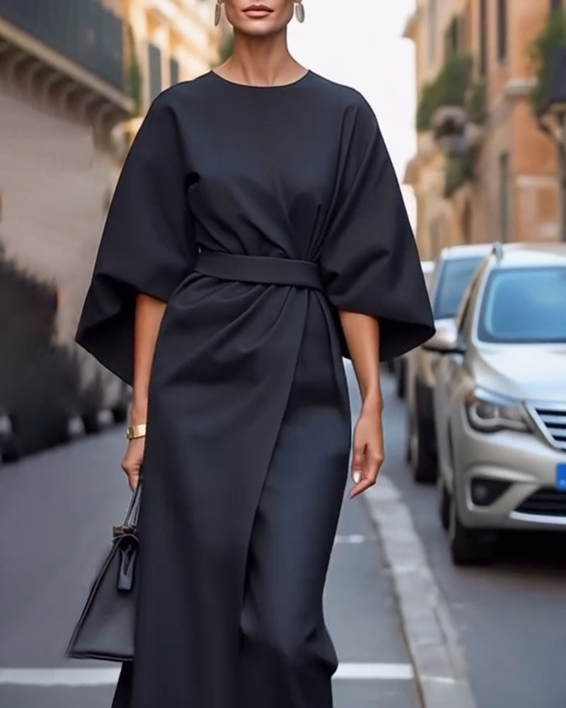 Image of Judith | Women's Belted Midi Dress