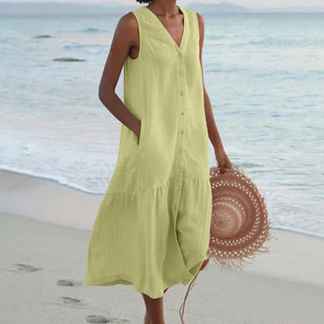 Image of Judith | Women's Sleeveless Midi Dress