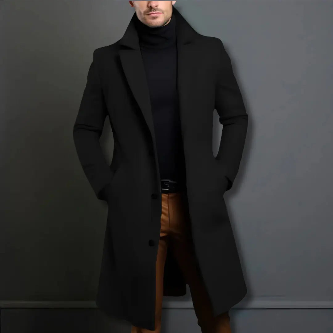 Image of Julian | Men's Slim-Fit Long Overcoat