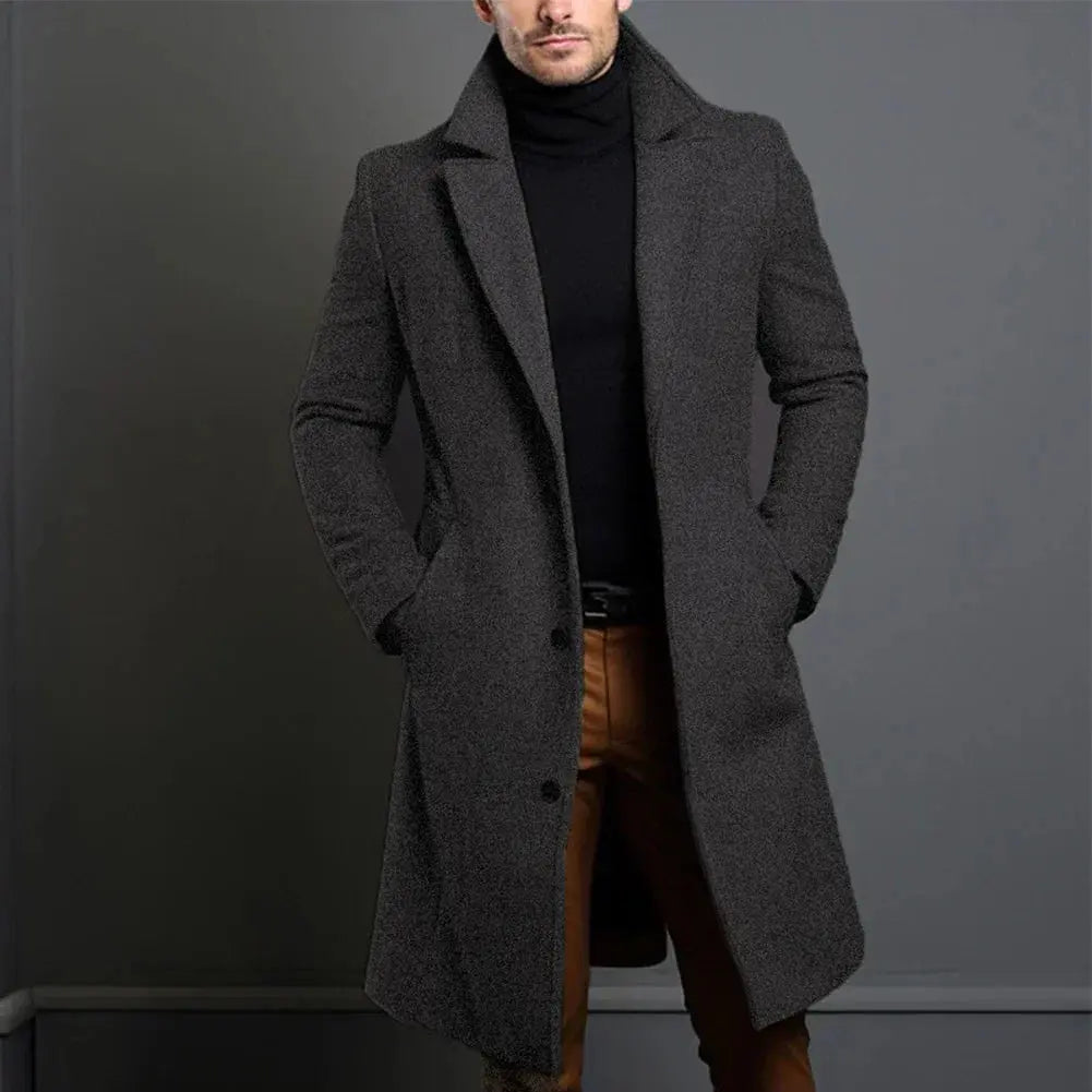 Image of Julian | Men's Slim-Fit Long Overcoat