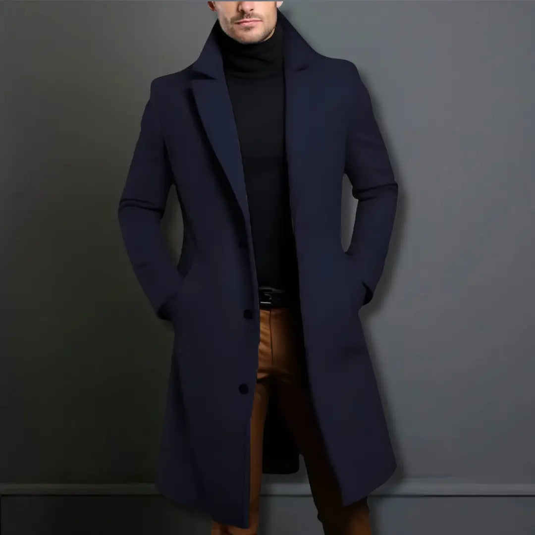 Image of Julian | Men's Slim-Fit Long Overcoat