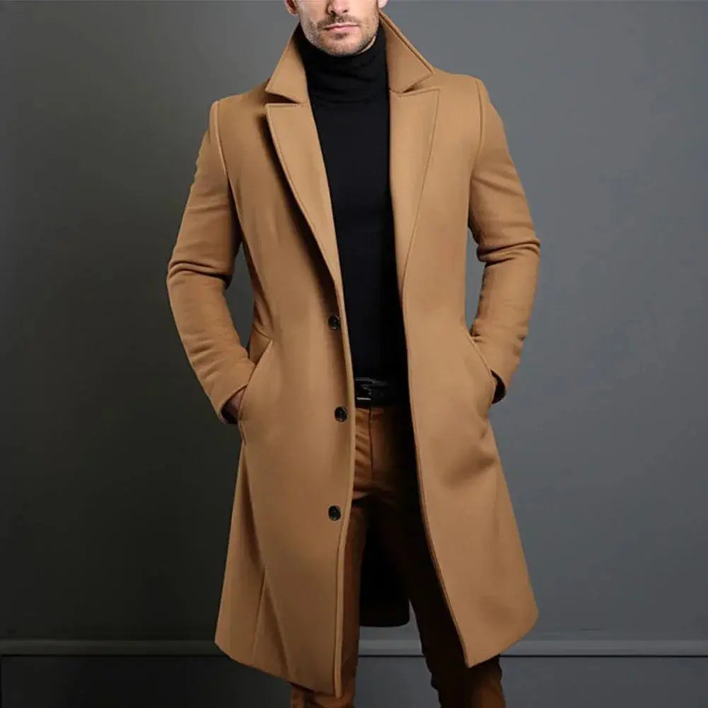 Image of Julian | Men's Slim-Fit Long Overcoat