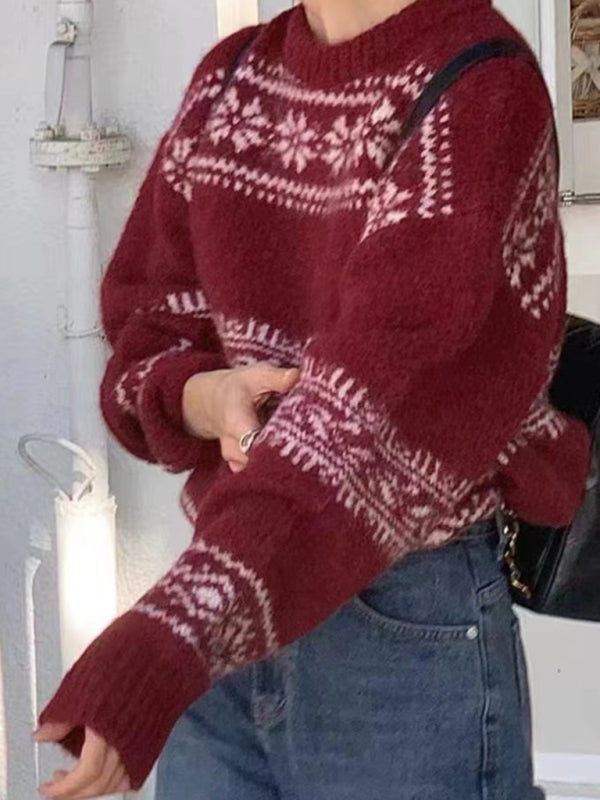 Image of Julie | Women's Fair Isle Crew Neck Sweater