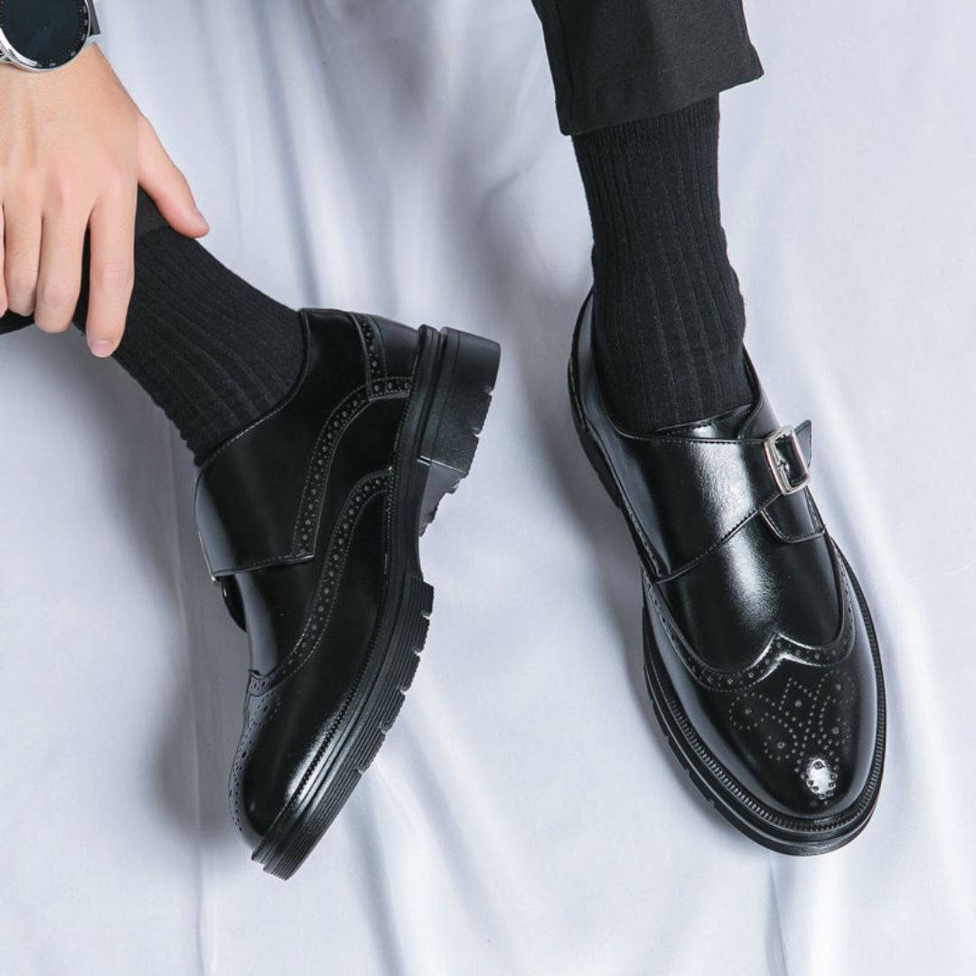 Image of Justice | Men's Monk Strap Wingtip Dress Loafers