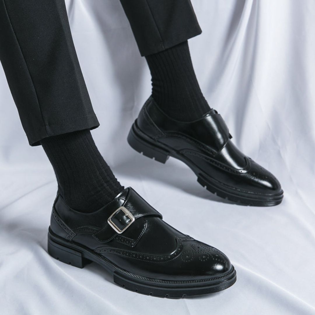 Image of Justice | Men's Monk Strap Wingtip Dress Loafers