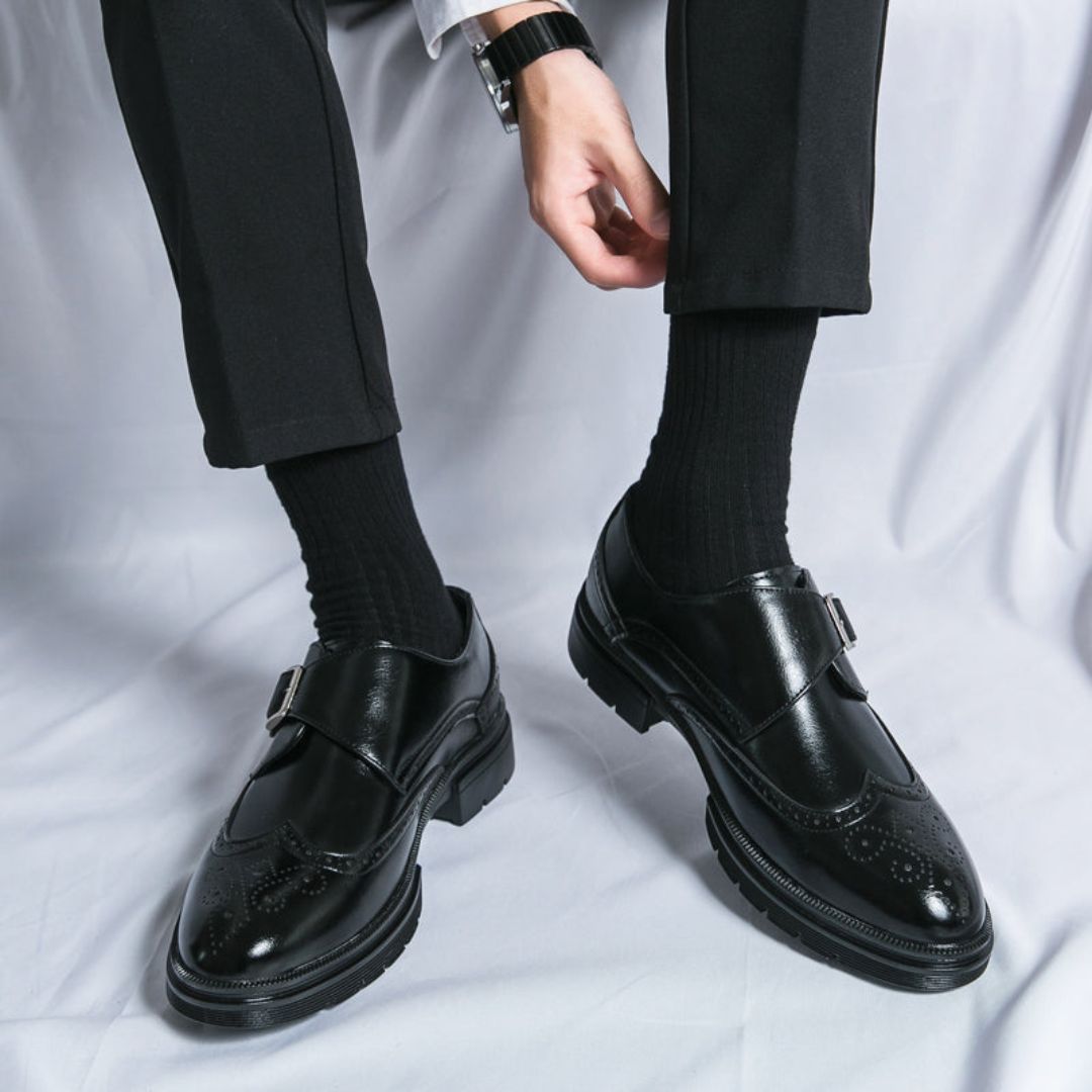 Image of Justice | Men's Monk Strap Wingtip Dress Loafers
