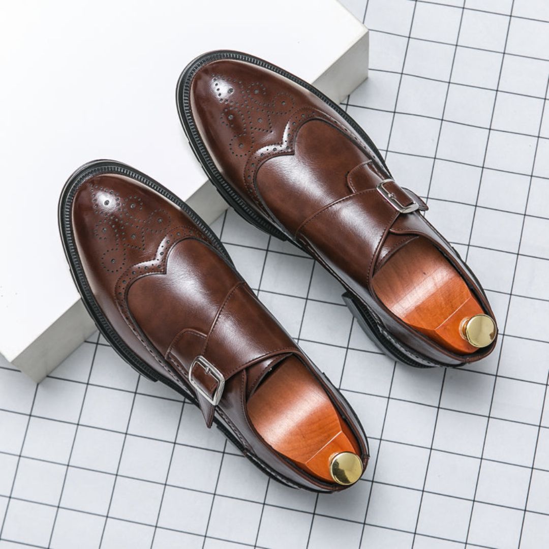 Image of Justice | Men's Monk Strap Wingtip Dress Loafers