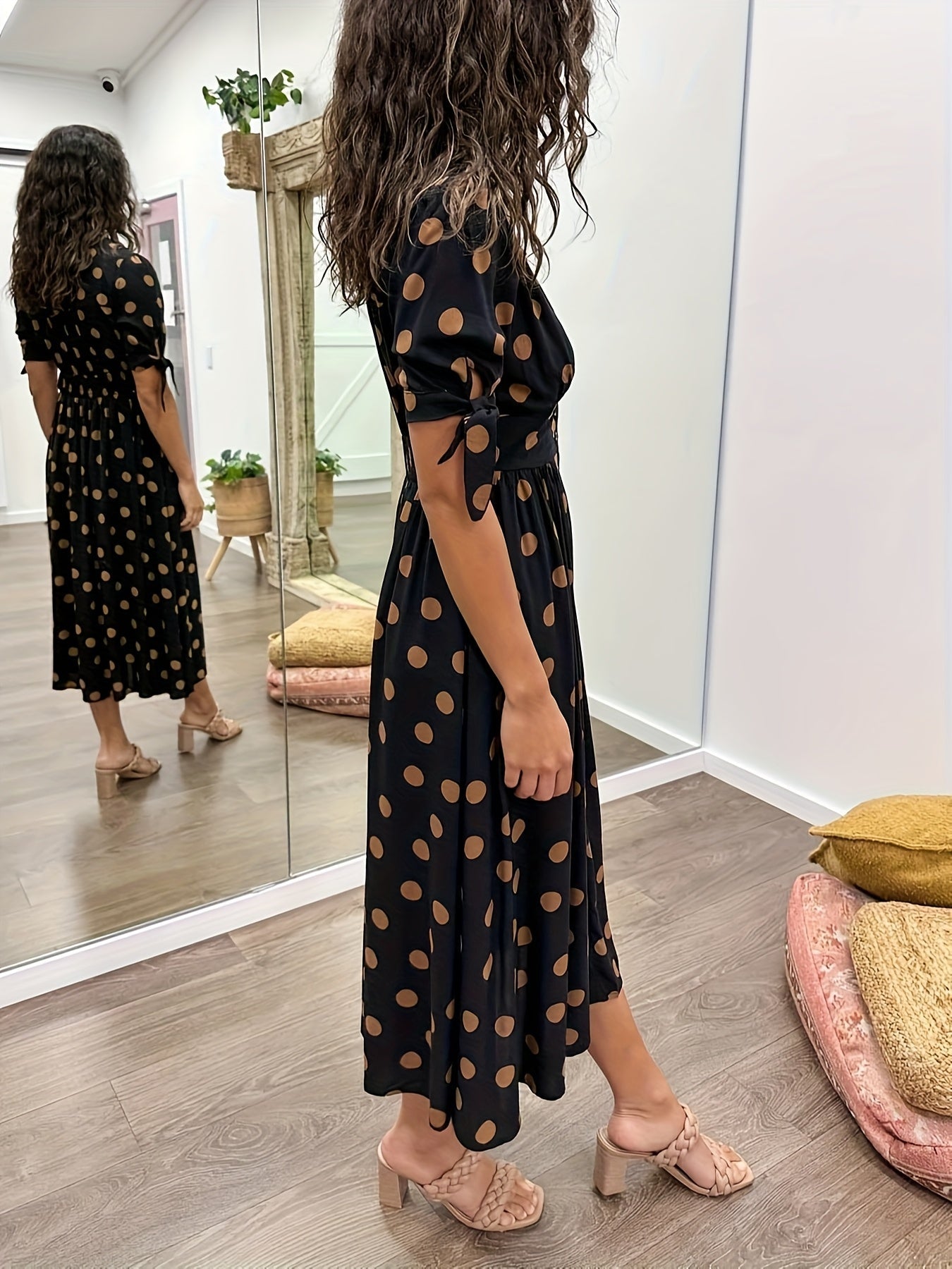 Image of Karina | Women's Polka Dot Midi Dress
