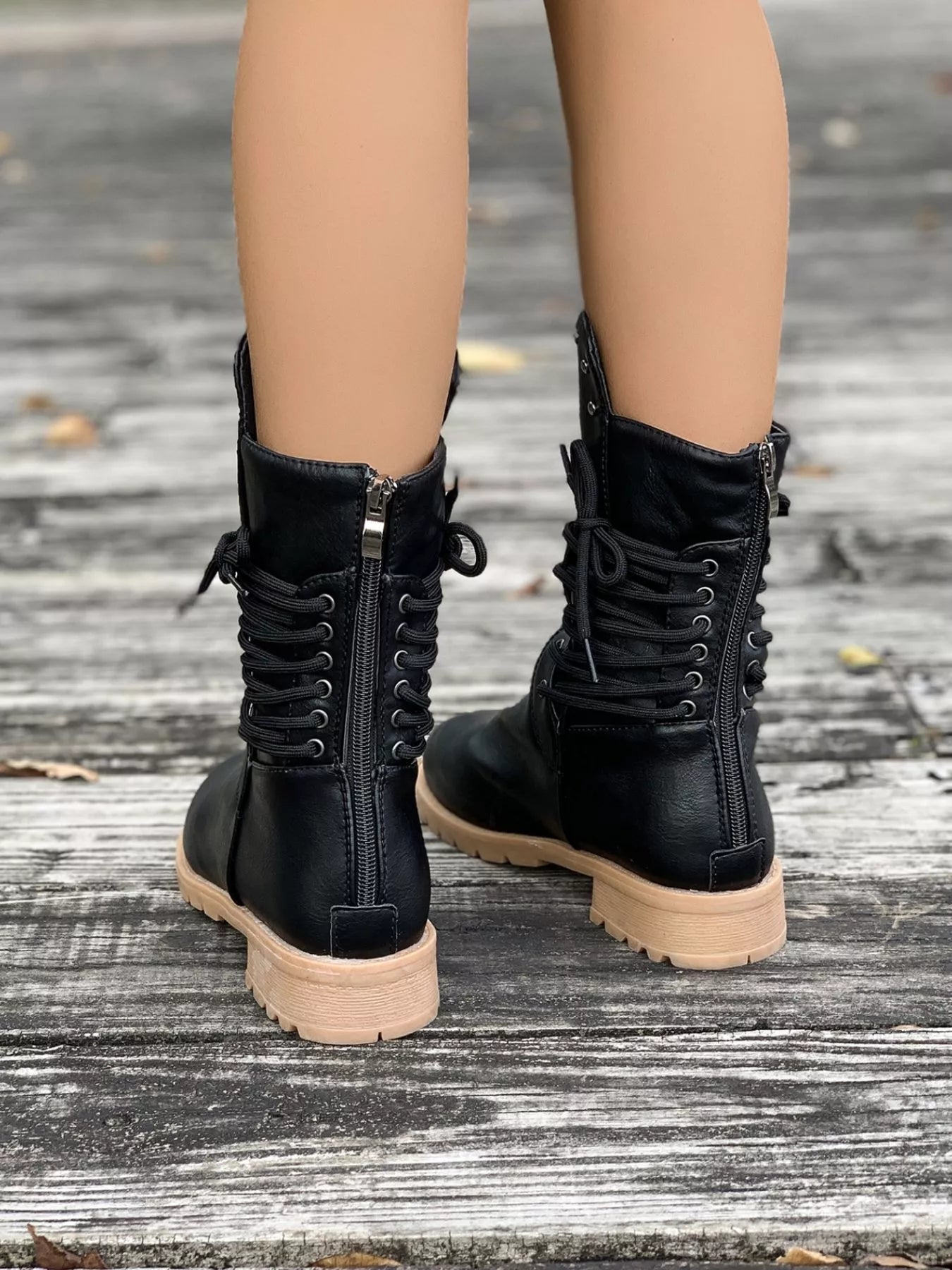 Image of Katelyn | Women's Lace-Up Mid-Calf Boots