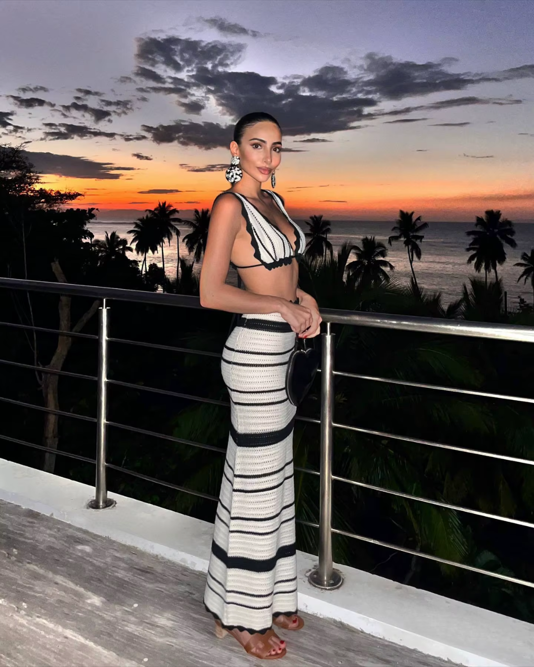 Image of Kay | Women's Scalloped Crop Top Skirt Set