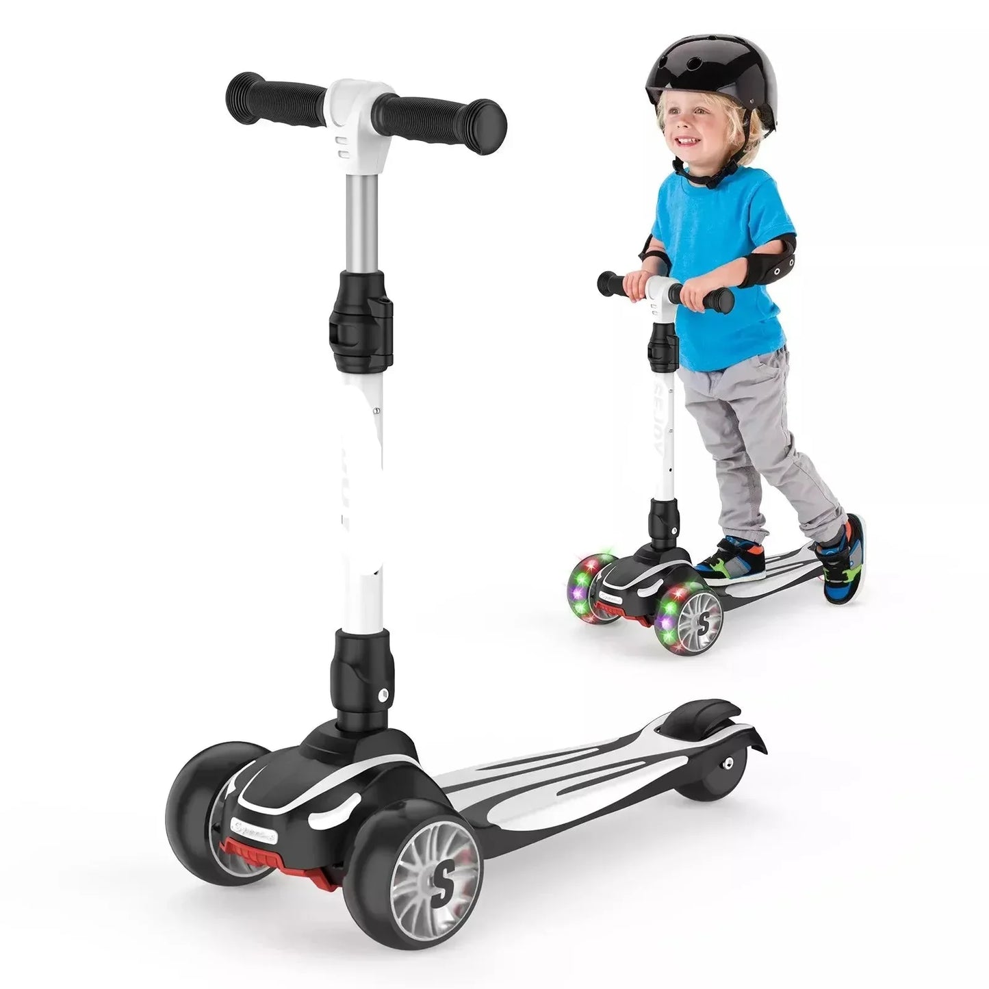 Kids 3-Wheel Scooter with LED Light-Up Wheels