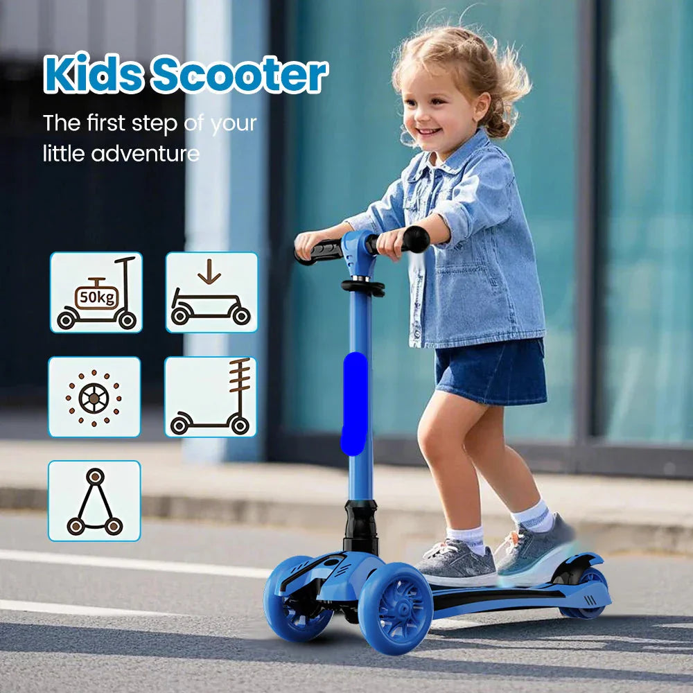 Kids 3-Wheel Scooter with LED Light-Up Wheels
