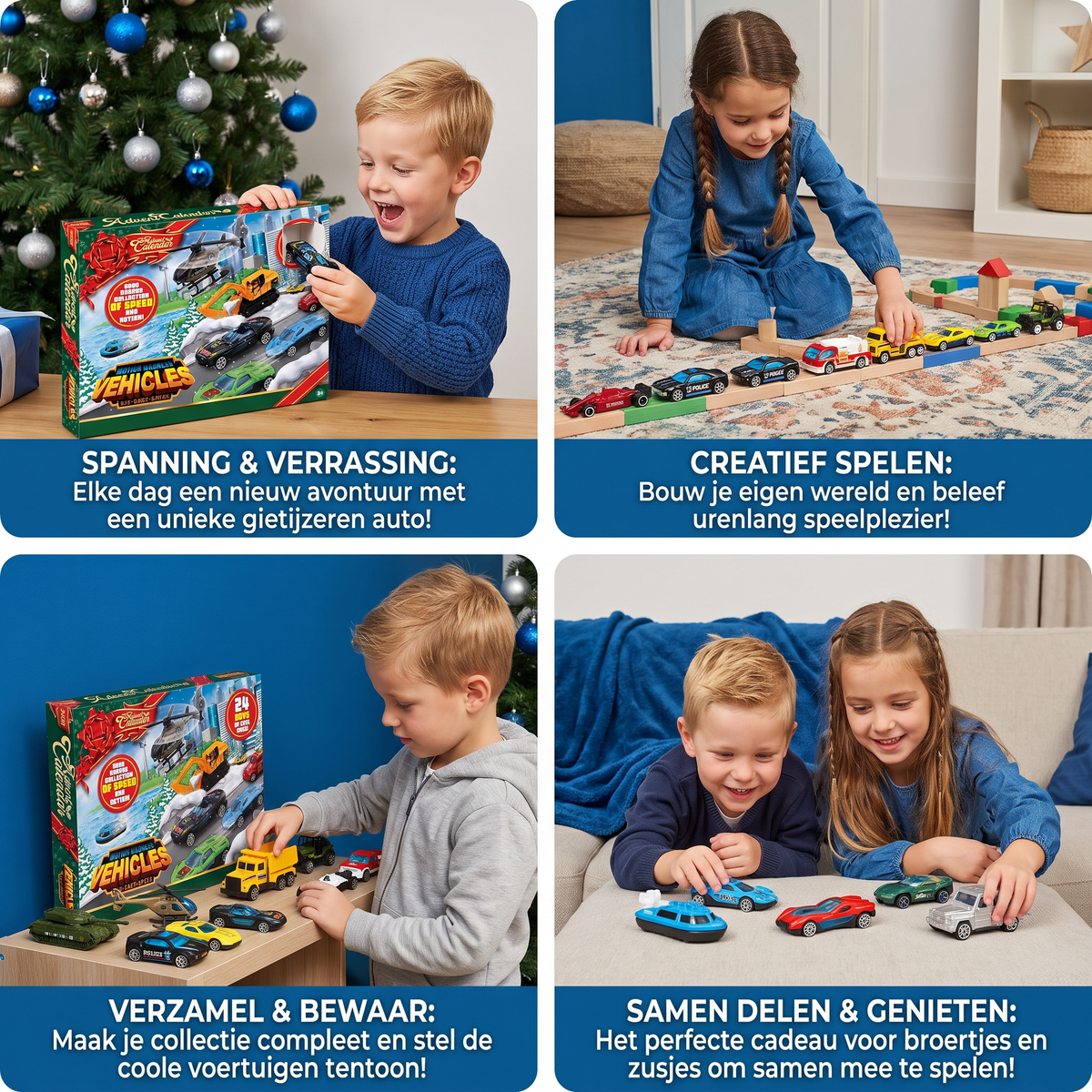 Kids' Car Advent Calendar 2026 – 24 Die-Cast Toy Cars