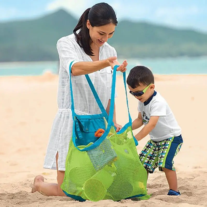 Kids' Portable Mesh Beach Toy Organizer Bag