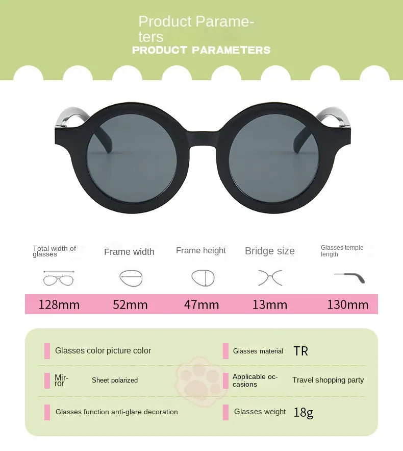 Kids Round Trendy UV Protection Sunglasses