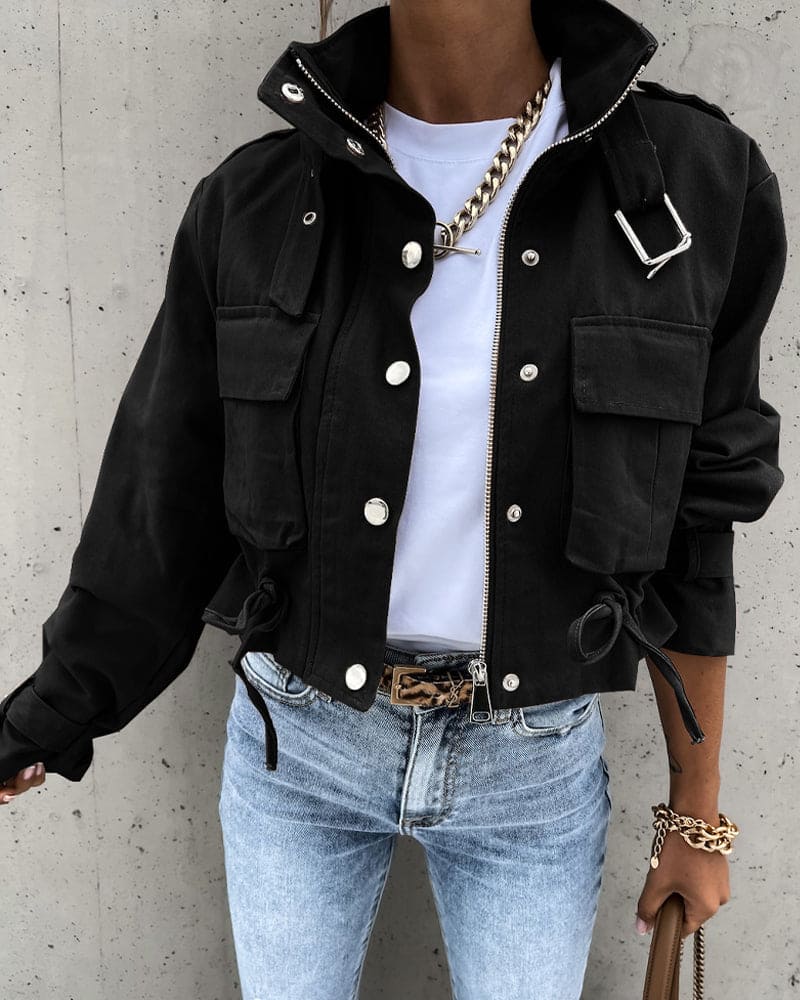 Image of Kim | Women's Cropped Utility Jacket
