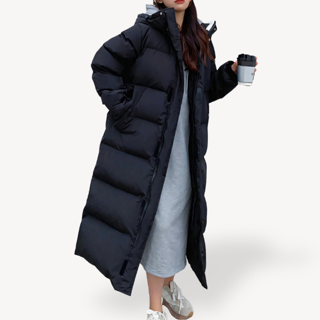 Image of Kimberly | Women's Long Puffer Hooded Jacket