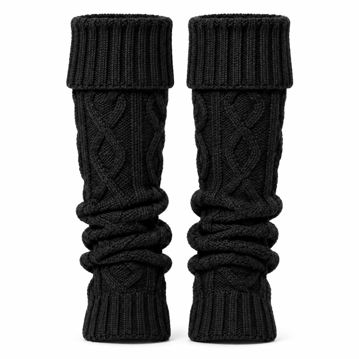 Knitted Leg Warmers | Acrylic & Stretchy Fit | Approx. 40 cm Long Indoor Leg Warmers for Autumn & Winter