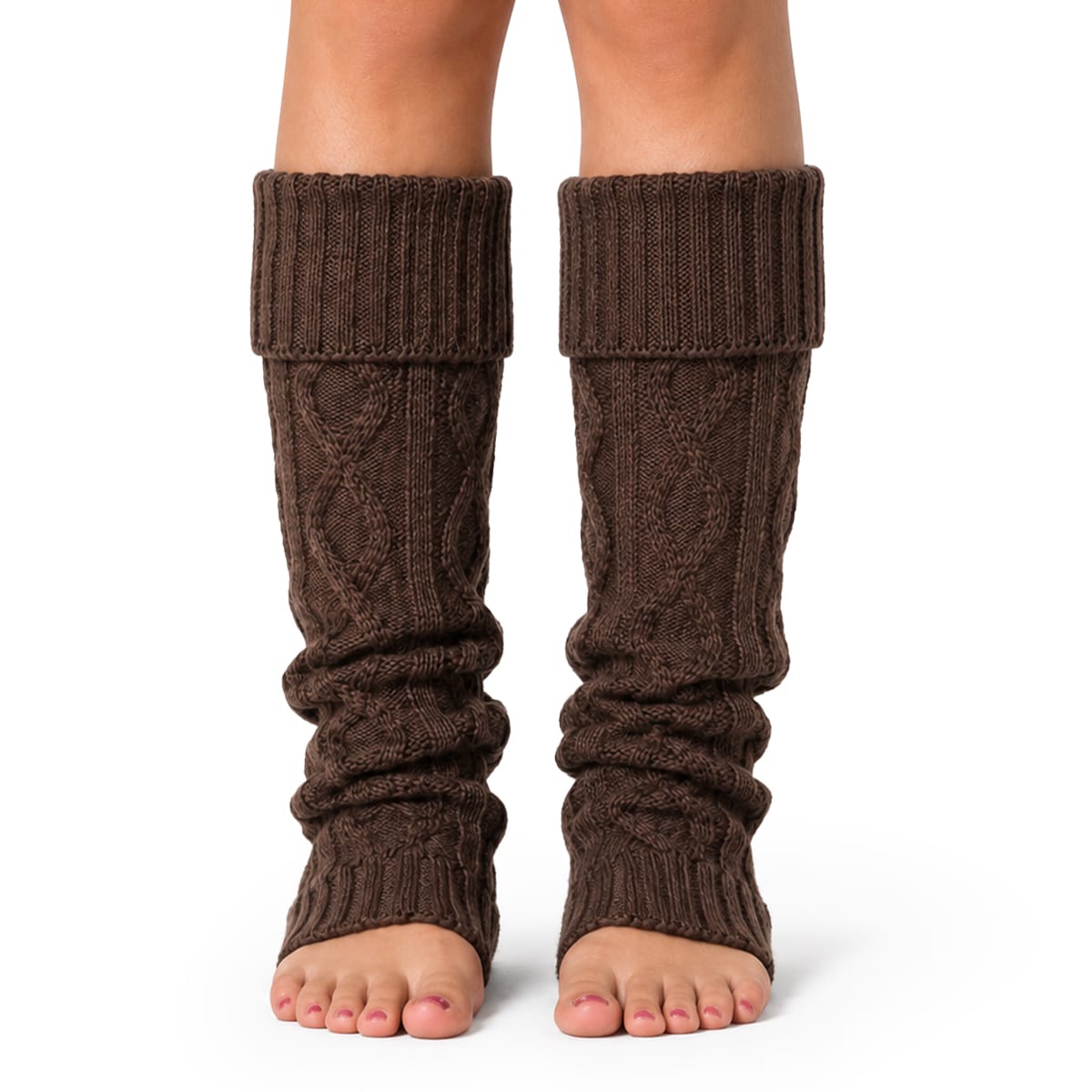 Knitted Leg Warmers | Acrylic & Stretchy Fit | Approx. 40 cm Long Indoor Leg Warmers for Autumn & Winter