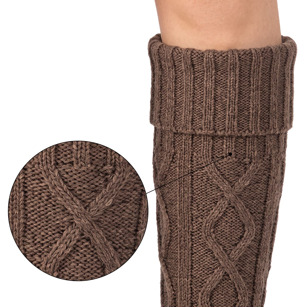 Knitted Leg Warmers | Acrylic & Stretchy Fit | Approx. 40 cm Long Indoor Leg Warmers for Autumn & Winter