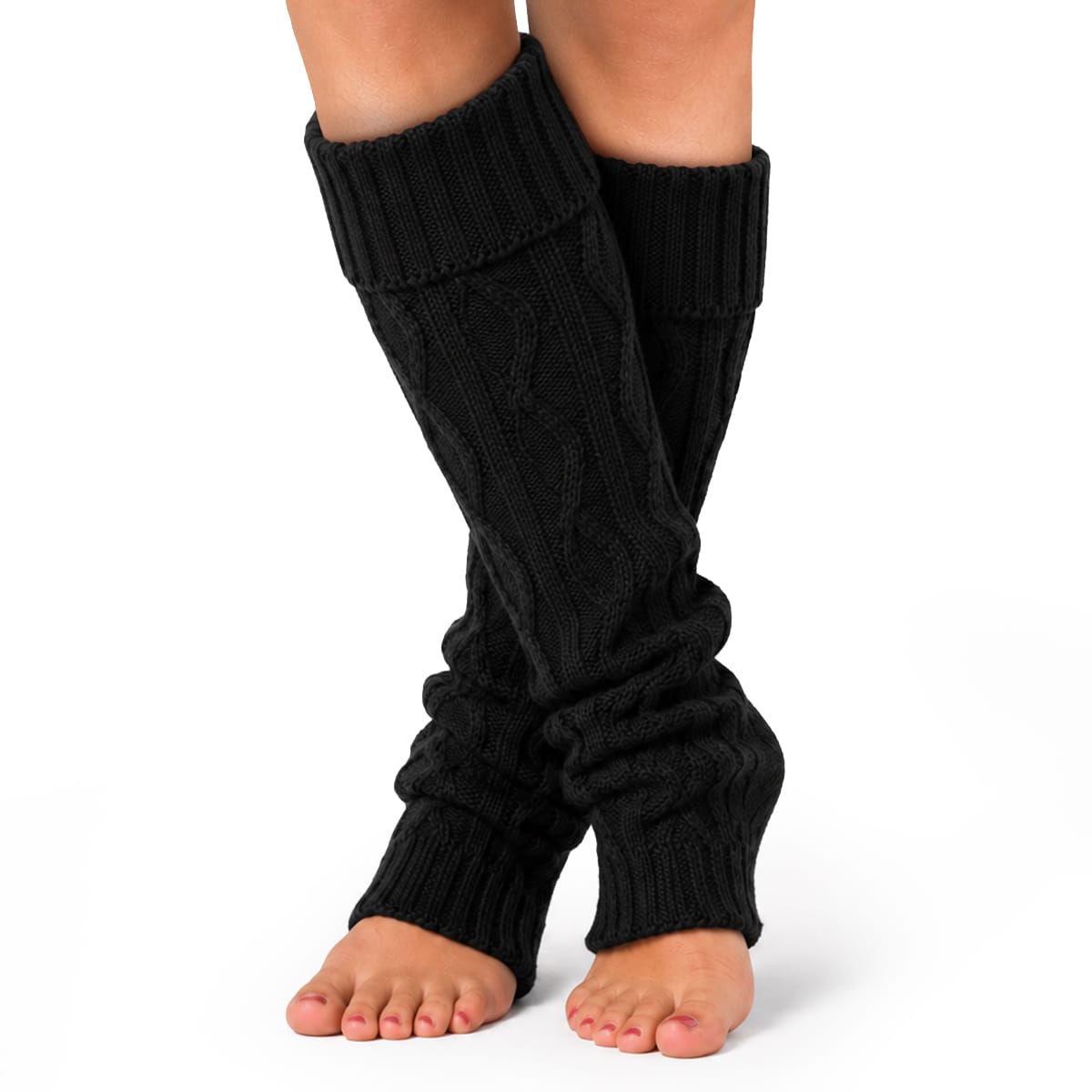 Knitted Leg Warmers | Acrylic & Stretchy Fit | Approx. 40 cm Long Indoor Leg Warmers for Autumn & Winter