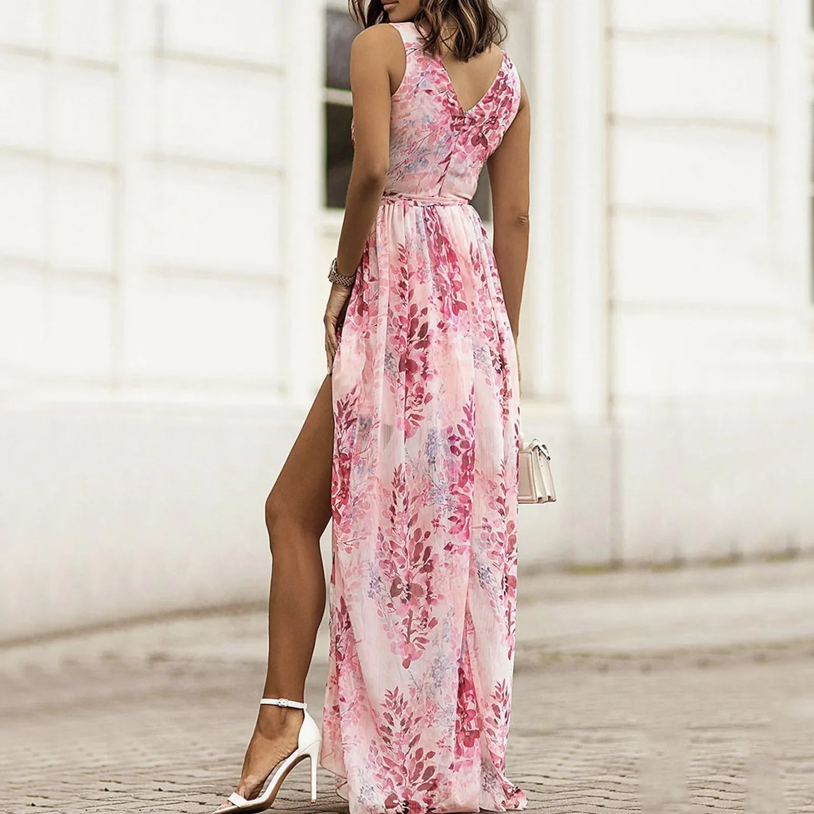 Image of Kristin | Women's V-Neck Floral Maxi Dress