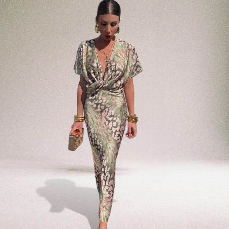 Image of Kyla | Women's Twist Front Bodycon Midi Dress