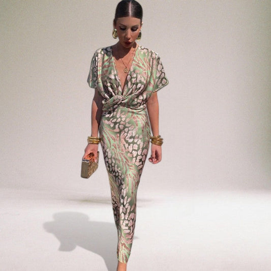 Image of Kyla | Women's Twist Front Bodycon Midi Dress