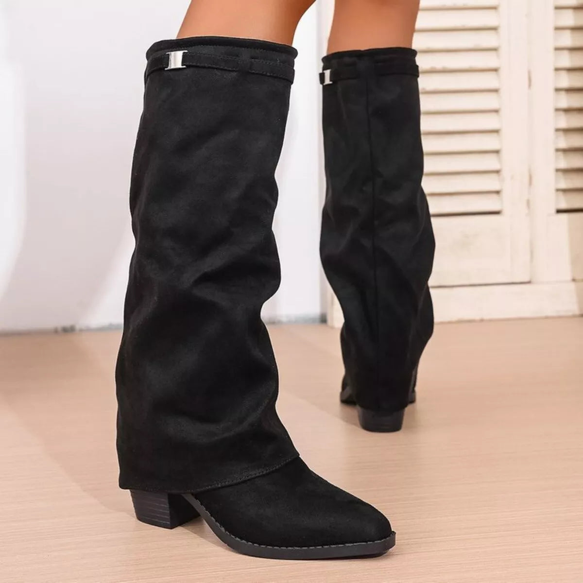 Image of Lacey | Women's Slouch Knee High Block Heel Boots