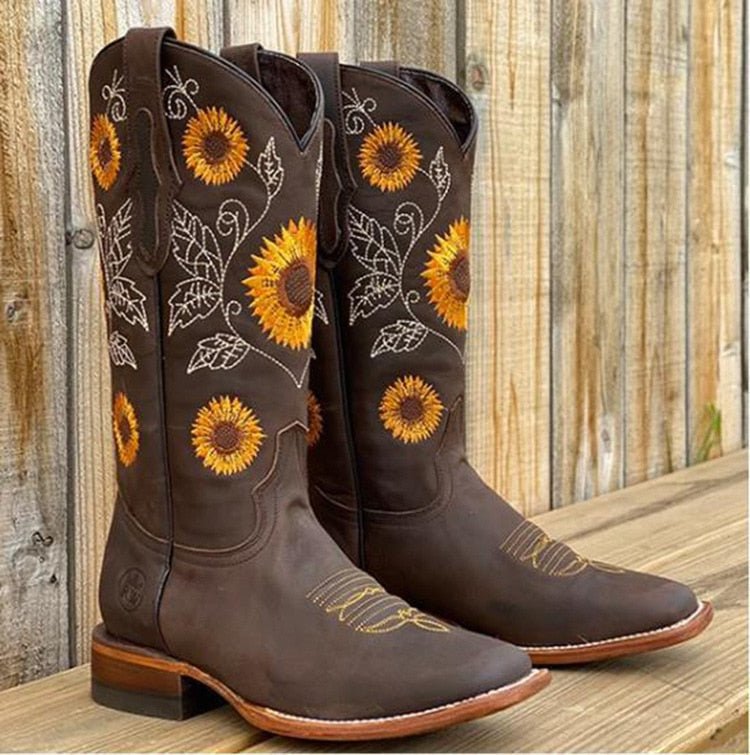 Image of Laura | Women's Embroidered Mid-Calf Cowboy Boots