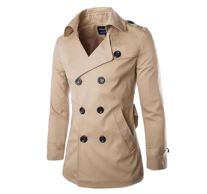 Image of Laurence | Men's Double-Breasted Trench Coat