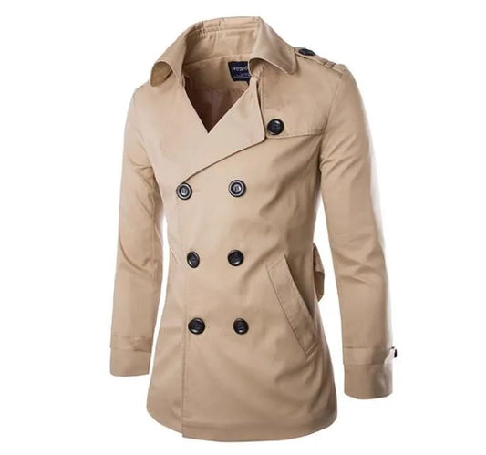 Image of Laurence | Men's Double-Breasted Trench Coat