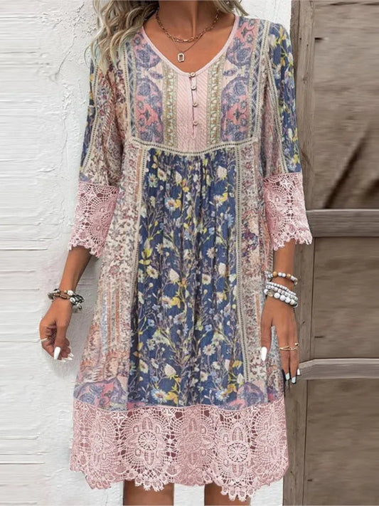 Image of Leanne | Women's Floral Print Midi Dress
