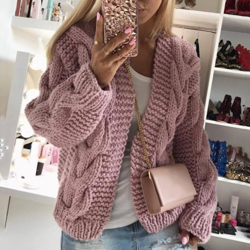Image of Leanne | Women's Oversized Cable Knit Cardigan