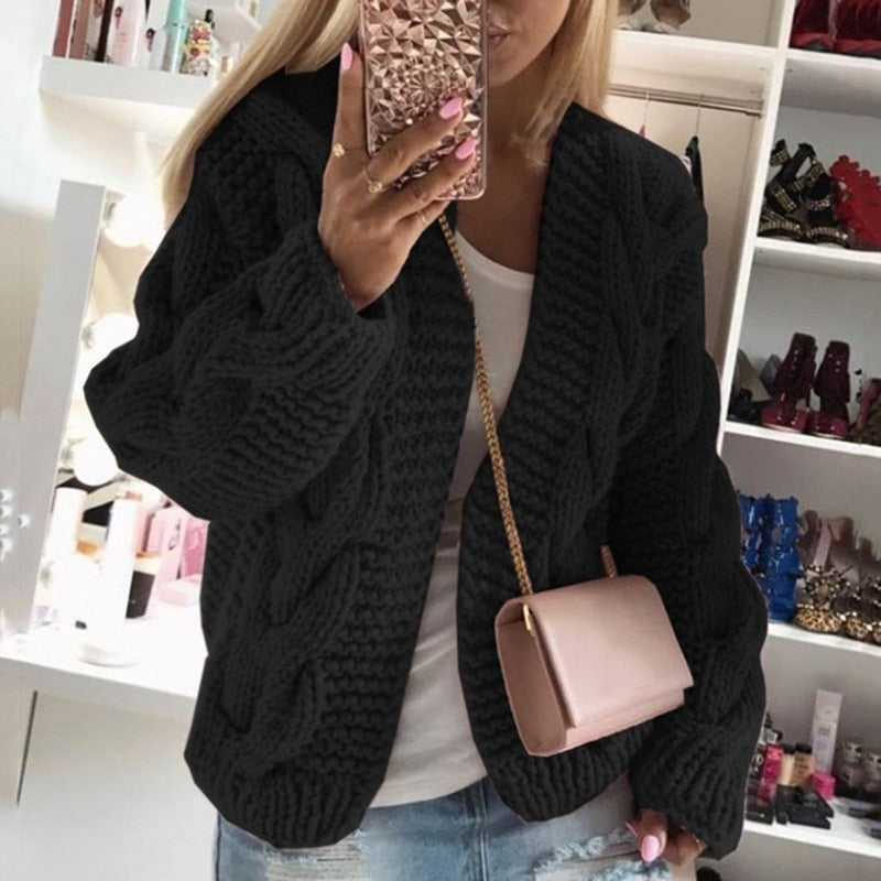 Image of Leanne | Women's Oversized Cable Knit Cardigan