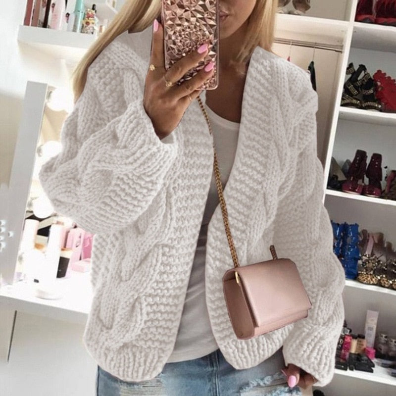 Image of Leanne | Women's Oversized Cable Knit Cardigan