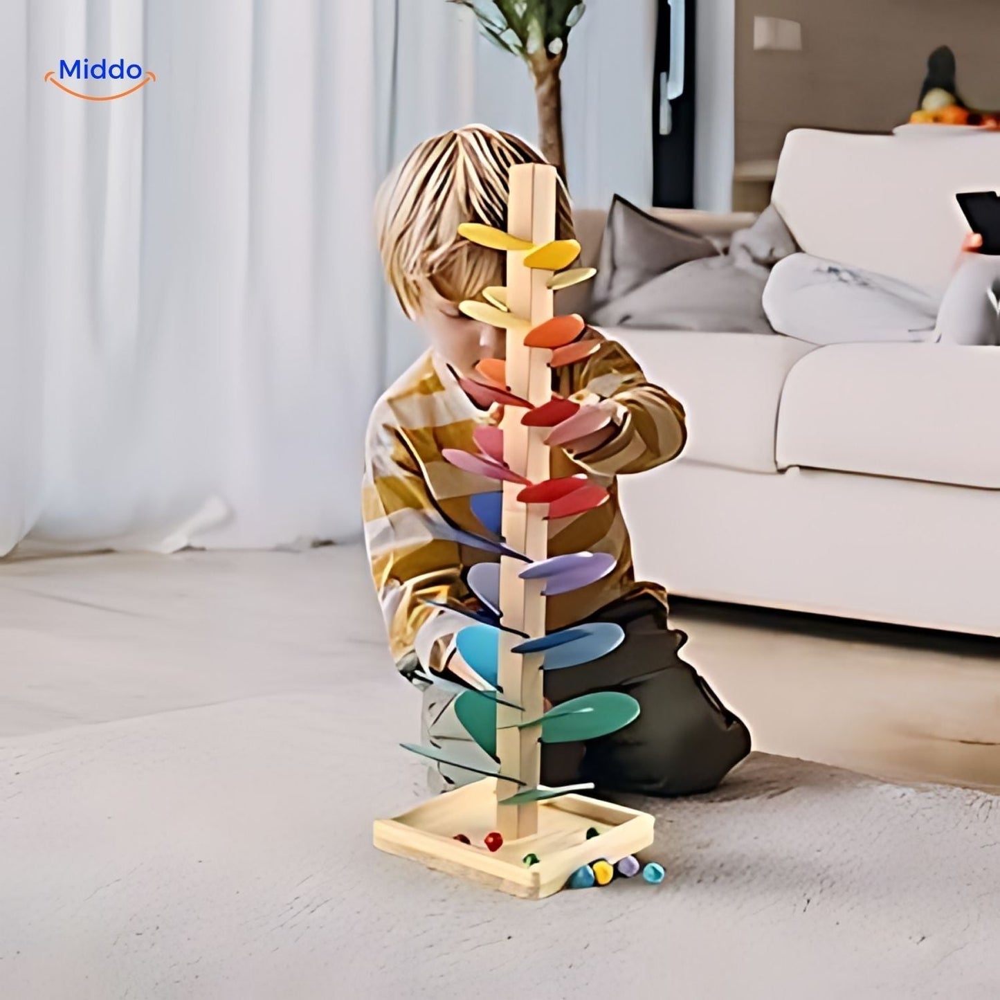 LearnPlay™ Ball Track Tree | Educational Wooden Toy for Children