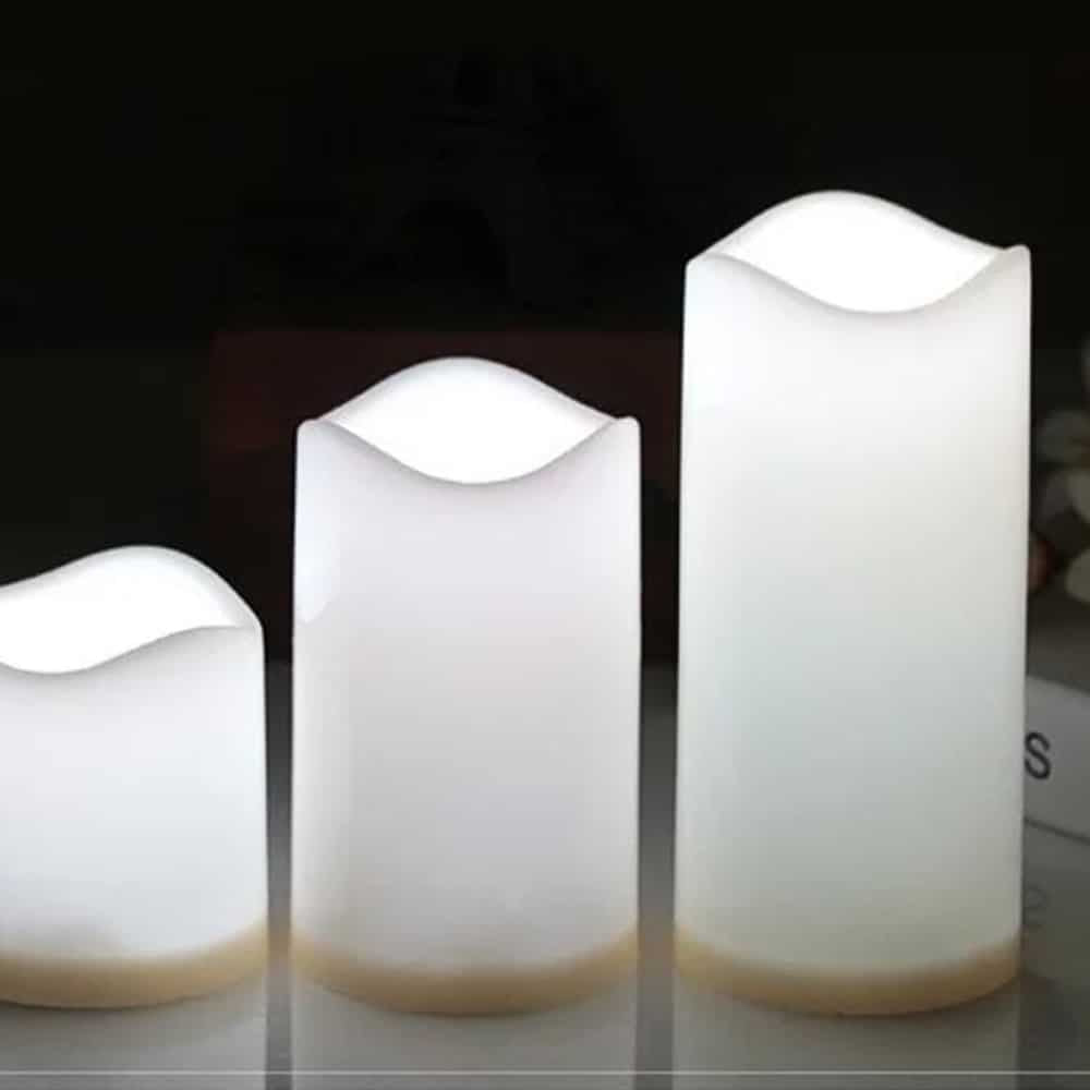 LED Candles - 3 pcs. - 7.5/11.5/15 cm - with remote control - with color change