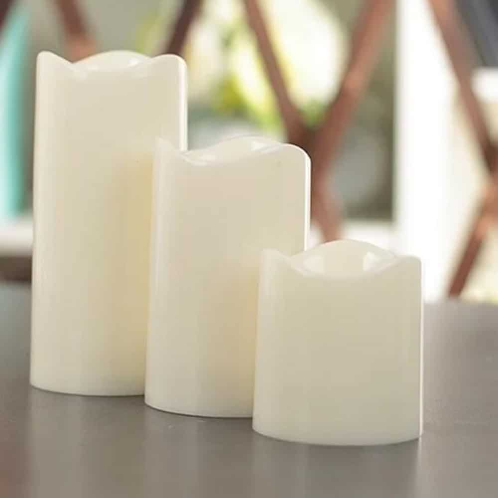 LED Candles - 3 pcs. - 7.5/11.5/15 cm - with remote control - with color change
